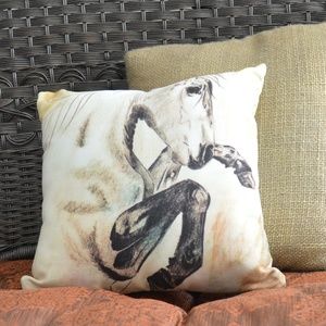 Striking Horse 14" x 14" Throw Pillow